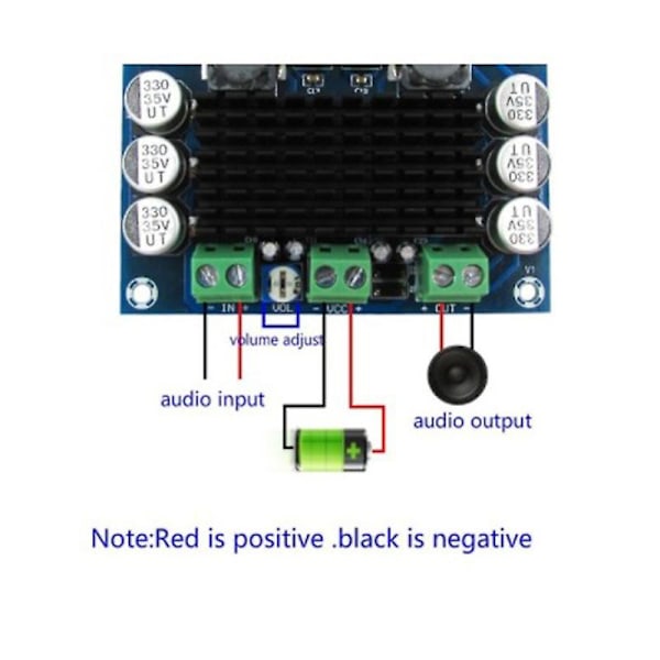 Xh-m542 Dc 12-26v 100w Tpa3116da Mono Kanal Digital Strøm Lydforsterker Tpa3116d2 Styret