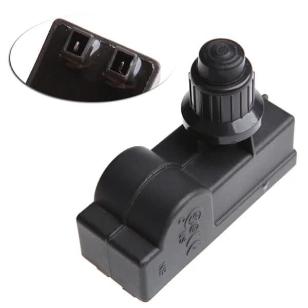 BBQ Grilltenner Trykknapp Erstatning, 2 Utganger AAA Batteri, Metall Plast for Gassgrill, Svart