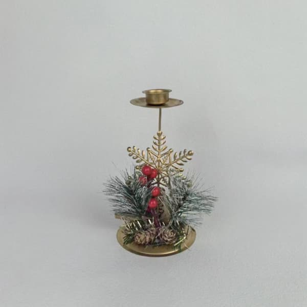 3 stk Julelysstake med kunstig, julelysstake for te-lys for julebordssenter