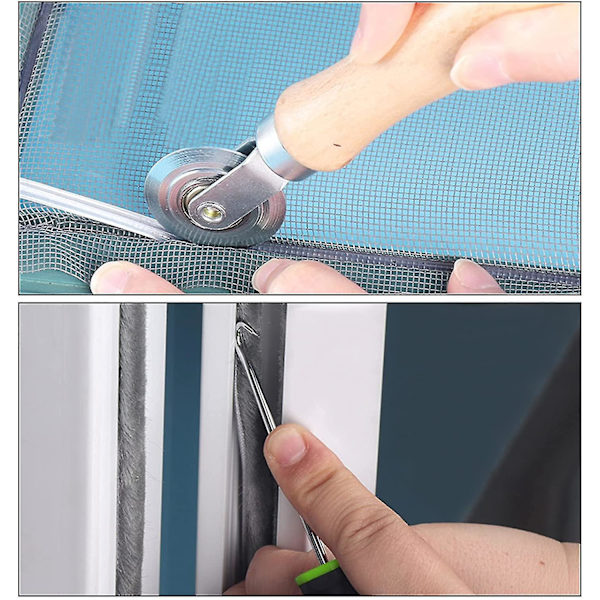 Putkityökalu puukahvalla ja teräsrenkaalla Työkalu Retractable Roller Sieve Window Spline Roller