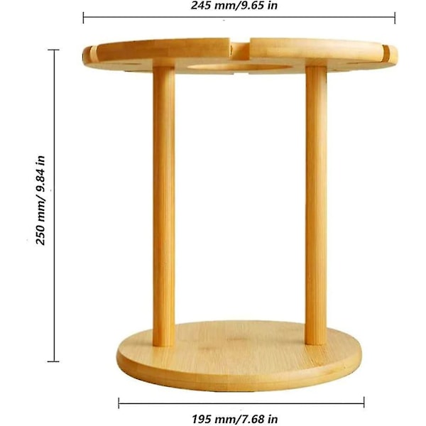 Bambus Vinstativ Hengekoppholder Bordplate Vinglassholder For Vinelskere