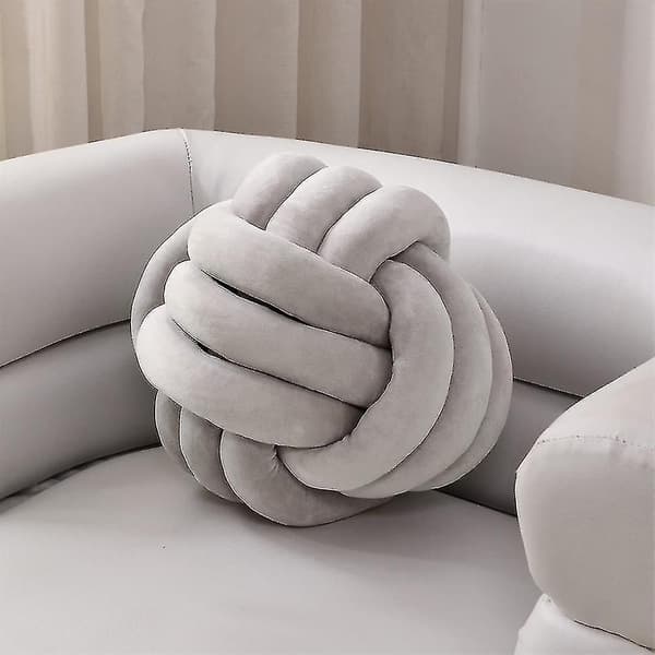 Knuten plyschkudde rund kudde för soffa sovrum säng 20CM Ljusgrå 20CM Light Grey