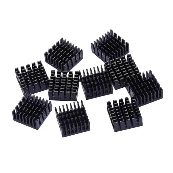 10 stk. Sort Aluminium Køleplade Radiator Køler 20mm X 10mm Zekai