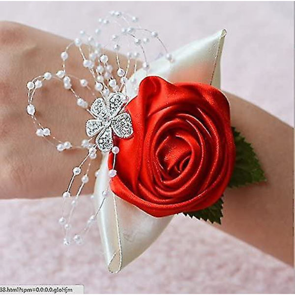 Brudepige Brude Håndled Corsage Dekoration Hånd Blomst Prom Dekoration