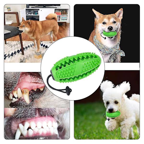 Tuggsak, hundtuggsak för medelstora tuggare, tålig hundtuggsak för tänder, oförstörbar hundtuggsak för små hundar, livsmedelskvalitet valpleksak (grön)