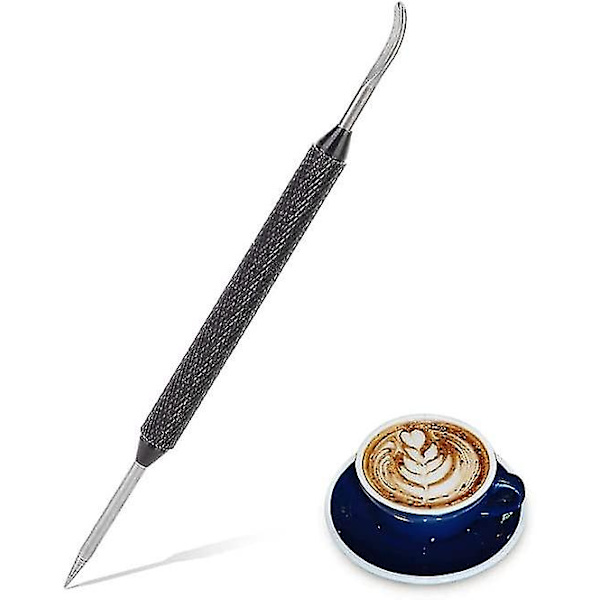 1 st rostfritt stål kaffekonstpenna, Latte Art Pen Needle, 14 cm