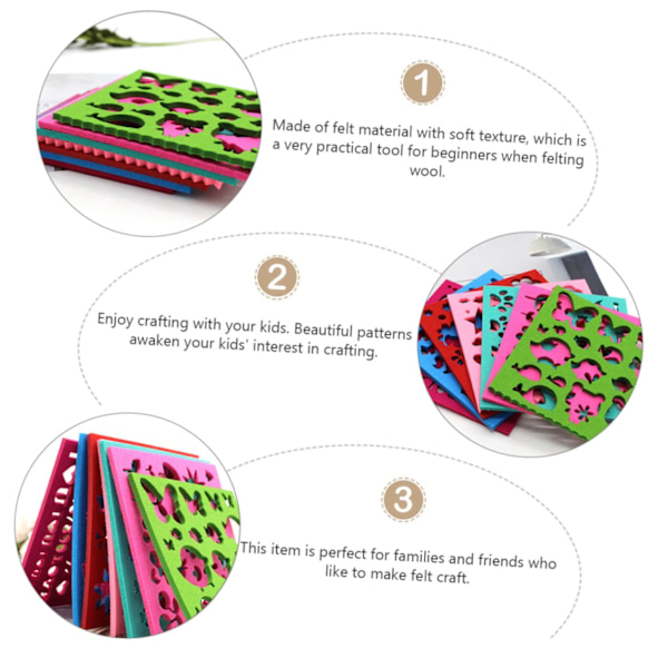 7 stk. Mal for Filting, Filting Mal, Filting Nåler, Filting Former, Broderi Former, Filting Startsett DIY
