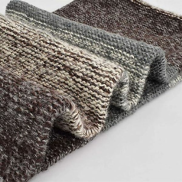 Kvinde Farverig Hals Tørklæde Vinter Strikkede Loop Uendelighed Tørklæde Varmt Wrap Cowl (grå)