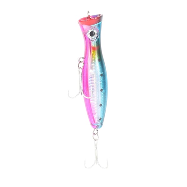 2 st Popper Fiske 3d Med Trekrok 12cm 42g Topwater Hård Bete Mjuk Isca Artificiell Fiske L