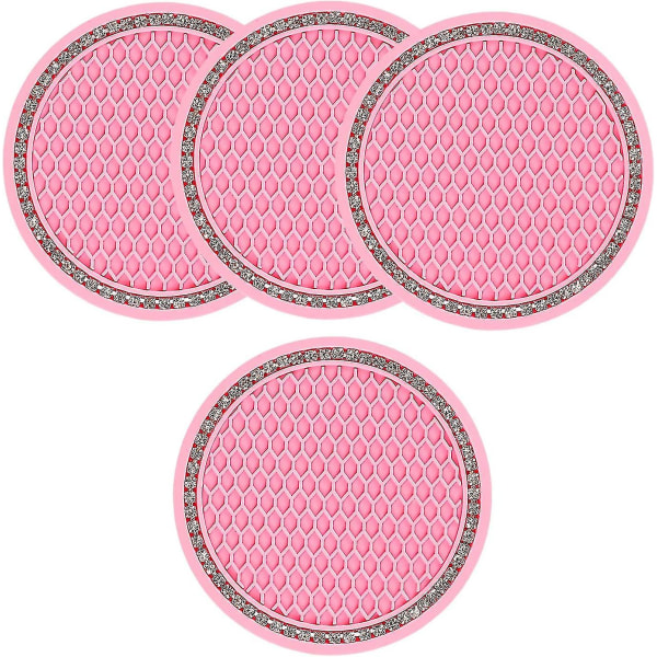 Cup Holder Coasters For Car Bling 4 Pack, Sparkle Diamond Car Accessories For Women Girls, 2.75 Inch Universal Vehicle Car Interior Accessories Automo