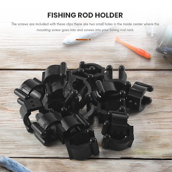 20 stk fiskestangstangstativklemmer svart 16mm innvendig diameter fiskestang oppbevaringsklemmer