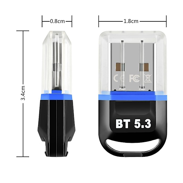 1/2/3 kpl USB Bluetooth 5.3 -sovitin Läppäri PC Kaiutin Langaton Hiiri Näppäimistö Äänen Vastaanotin Lähetin USB-sovitin