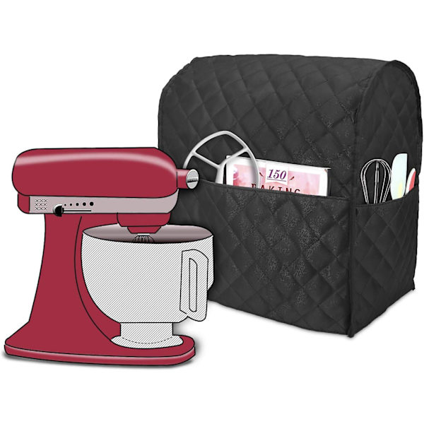 Støvdeksel for 4,3 liters og alle 4,8 liters KitchenAid-miksere, deksel med lommer for miksere og tilbehør (passer til 4,3 liters og 4,8 liters mikser