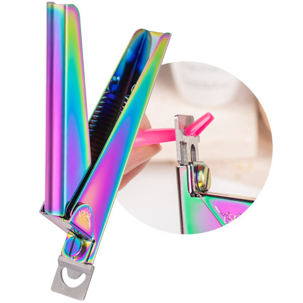 Nagelklippare för akrylnaglar, Chameleon Premium Metal Akrylnaglar Klippare, Rostfritt Stål Regnbågsfärgad Trimmer