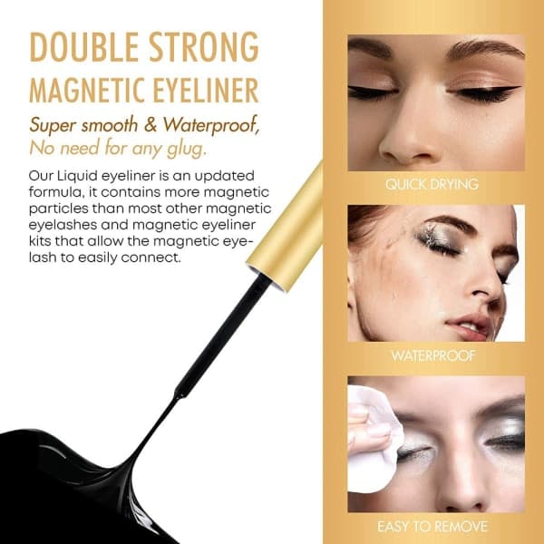 10 par magnetiska ögonfransar Eyeliner Liquid & Pincett Set