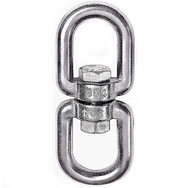 M8 Tungt Arbetsförhållande 304 Rostfritt Stål Swivel Ring Dubbeländad Swivel Öga Krokar för Webbsväng, Terapisväng, Luftdans, Swing Spinner Hängare