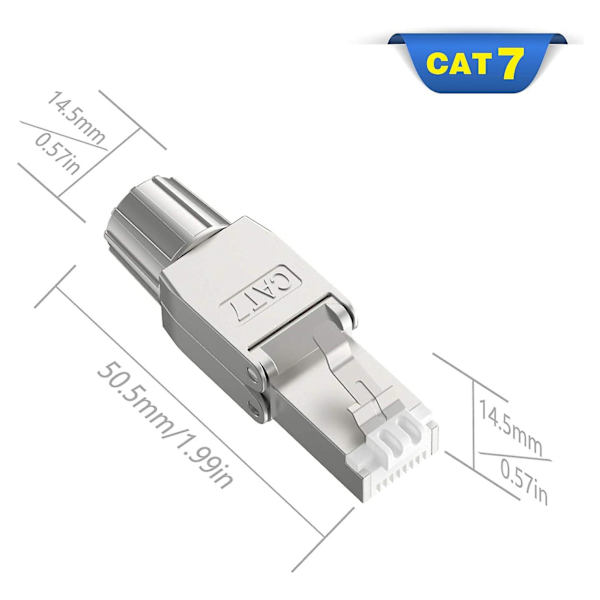 2 stk RJ45 Cat7-kontakter Verktøyfri Skjermet Verktøyfri Modulær Nettverksplugg for Installasjon Ca