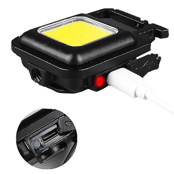 USB-laddningsbar ficklampa LED arbetslampa bärbar mini ficklampa nyckelring ljus stark ficklampa lykta