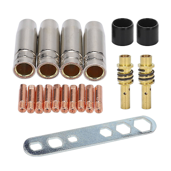 19pcs Welding Torch Nozzle Part Kit Conical Nozzle Sleeve Rod Tool Set For Binzel 15ak Welder Acces