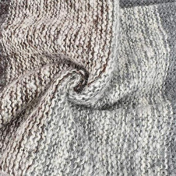 Kvinde Farverig Hals Tørklæde Vinter Strikkede Loop Uendelighed Tørklæde Varmt Wrap Cowl (grå)