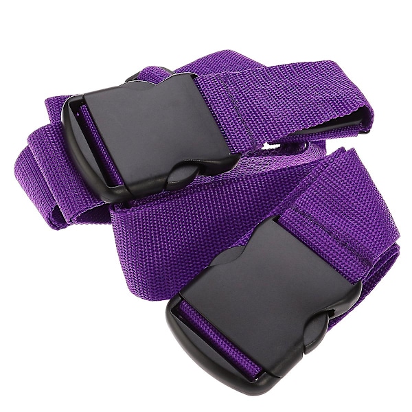 Cross Style Suitcase Luggage Packing Belt Stripe With Storage Bag (purple)