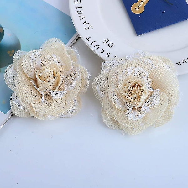 Håndlagde Burlap Blomster Til Diy Håndverk Bryllupsdekorasjon
