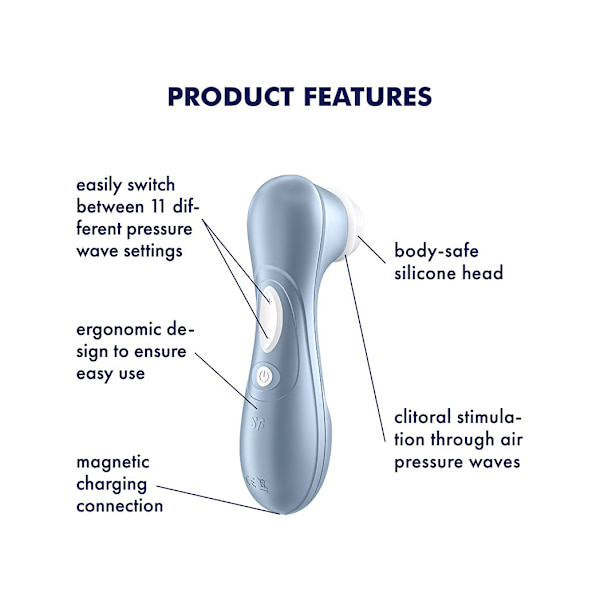 Satisfyer: Pro 2 Generation 2, Lufttrycksvibrator, blå Blue ABS plastic, Silicone