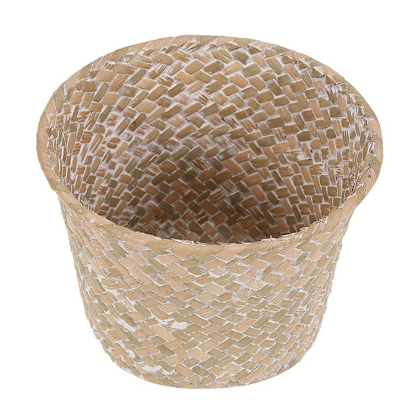 Grass Weaving Basket Cosmetic Storage Box Shelf For Bedroom Living Room Desk