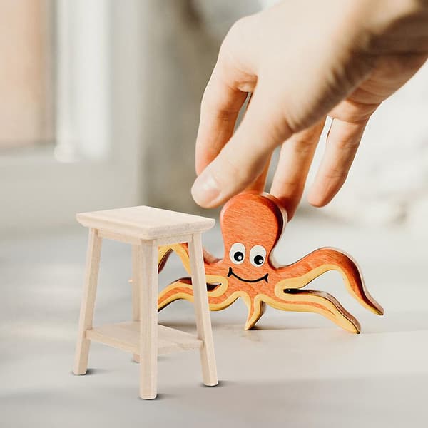 3 st dockhus mini möbler liten träpall modell trädisplay mini pall dockhus tillbehör