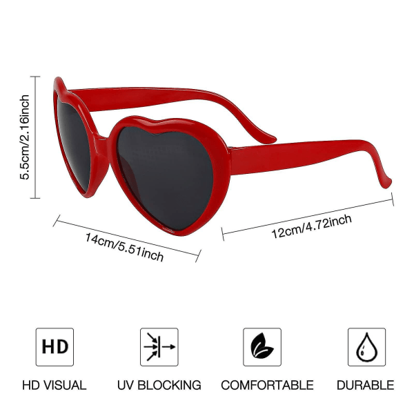 Diffraktiolasit, 3d-lasit, 3d-lasit diffraktiolasit musiikkiin ulkoilmajuhliin/baariin/yökerhoon (punainen/musta)