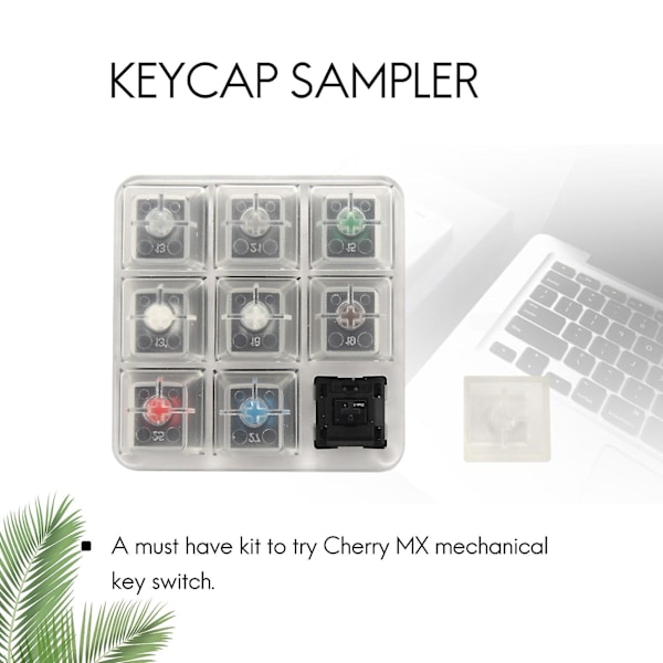 Akryl tastaturtester 9 gjennomsiktige plasttaster for Cherry Mx-brytere