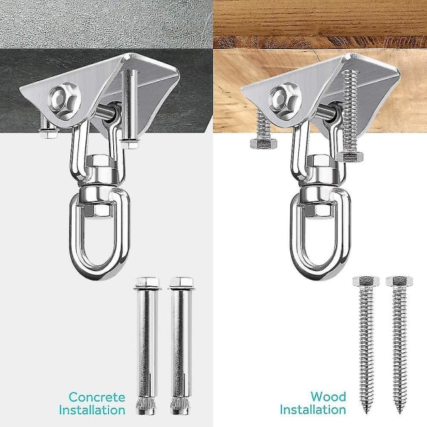 Hengekøye sett med opphengskit, 360 graders rotasjon | Rustfritt stål 304 | 500 kg