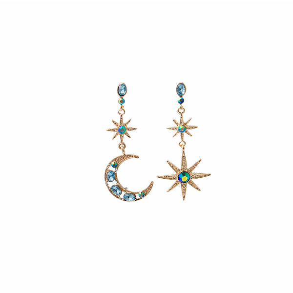 Crescent Moon Star Dangle Øreringe, Sol Måne Stjerner Drop Øreringe Hypoallergeniske, Stjerne og Måne Øreringe Studs