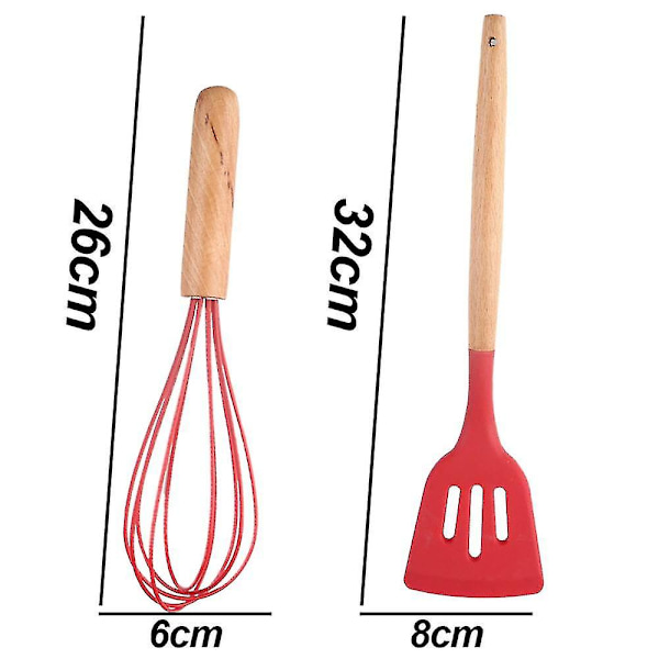 2 st värmebeständiga, BPA-fria köksredskap i trä, non-stick redskap