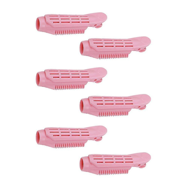 6 stk. Fluffy hårklemme Hårrod krølle DIY Hårstyling klemme Styling værktøj pink