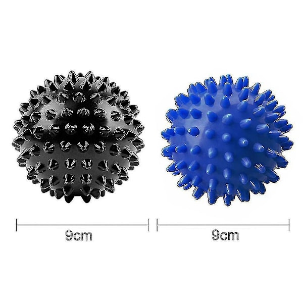 Pakke med 2 piggete harde massasjeballer for plantar fasciitt, muskelsmerter