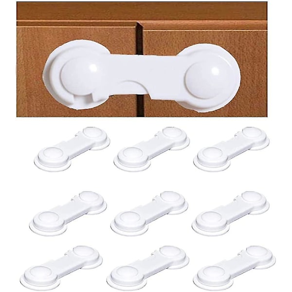 10-pack skåplås för barn, justerbara barnsäkerhetsspännlås, enkel present