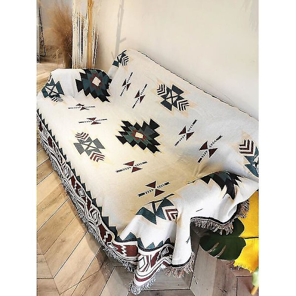 Blød vævet sofatæppe, sofahåndklæde, universelt sengetæppe, lænestolstæppe, polyester sofatæppe (90 x 180 cm)