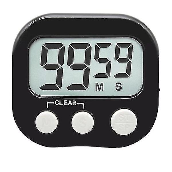 Kitchen Digital Timer Student Timer Reminder Countdown Big Lcd Display Black