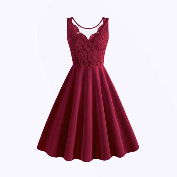 Elegant cocktailklänning för kvinnor röd XXL