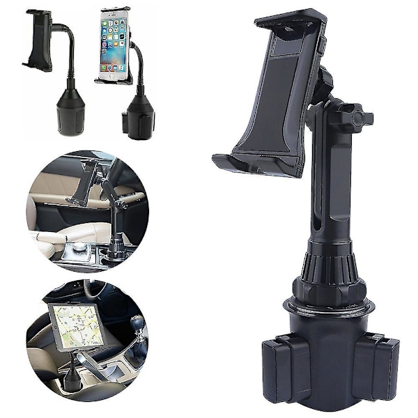 Bil Kopholder Tablet Mount, Justerbar Tablet Og Smartphone Bilholder Kopholder Telefon Mount