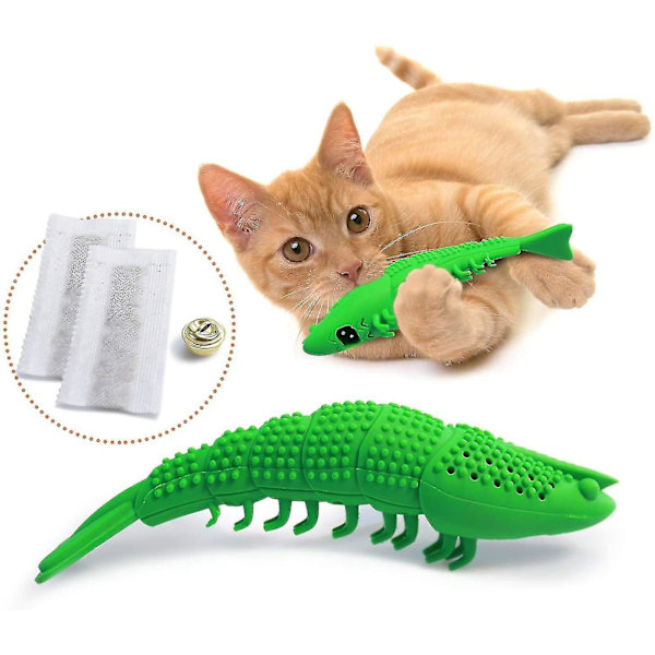 Cat Toothbrush Catnip Toy - Durable Hard Rubber - Cat Dental Care, Cat Interactive Toothbrush Chew Toy