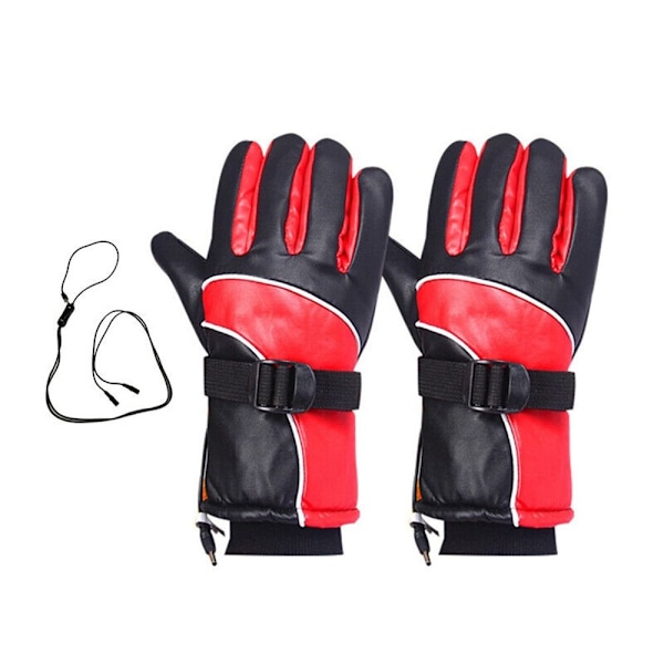 Elektriska USB-uppvärmda handskar Handvärmare Uppladdningsbara utomhusmotorcykelvantar Red
