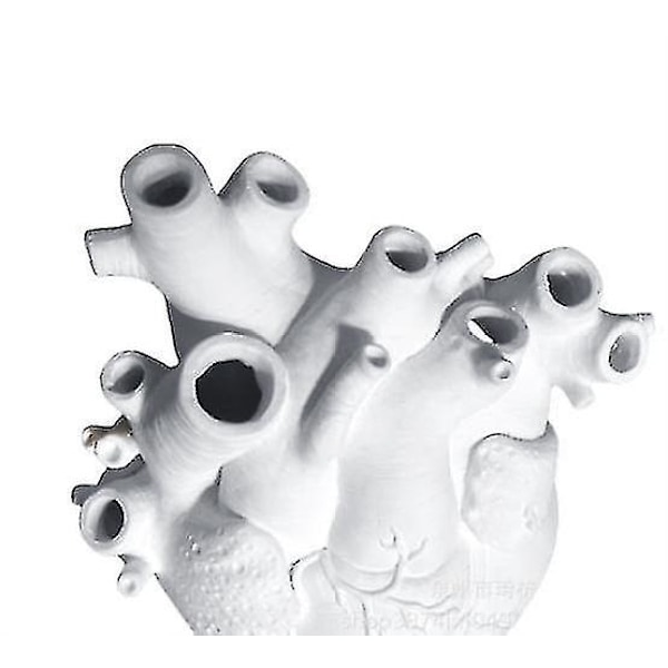 Anatomisk hjerte vase, harpiks kreativ hjerte vase pot til moderne kunstindretning Goldm