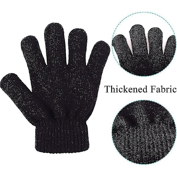 2 par tjocka magiska handskar för barn, vinterstretchiga, varma, helfingrade handskar, vantar, Lmell-gåva