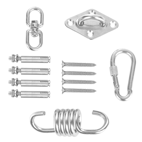 1 set 360 graders hängmattekrok gungstol lagerkrok kraftig 250 kg rostfritt stål (silver)