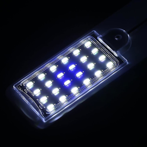 10w Ultra tunn akvarium LED-lampa Ultra ljusstark klämma på belysningslampa 24 lysdioder för fiskbehållare -t