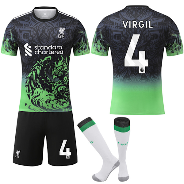 2025-2026 Liverpool Erikoisvuosipäiväpainos Vihreä Jalkapallopaita Nro.4 Virgil 24