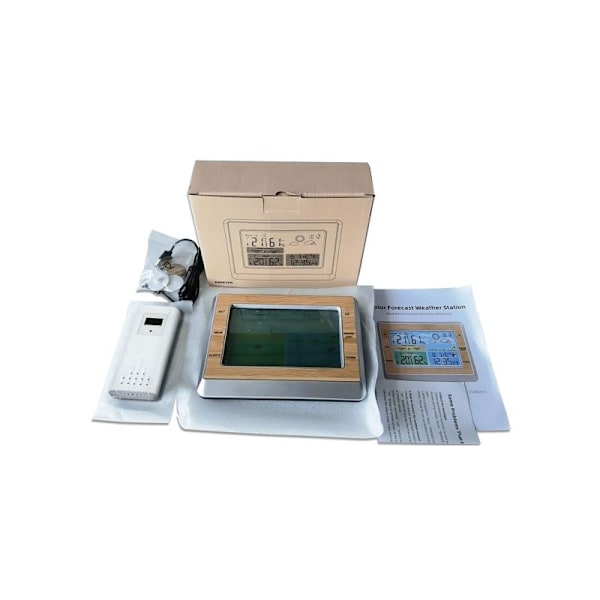 Silver inomhus- och utomhustermometer hygrometer väderstation, inomhus- och utomhustermometrar bakgrundsbelyst display