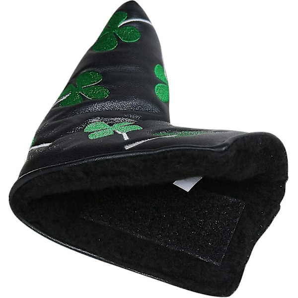 Sports White Green Shamrock Lucky Clover Putter Head Cover Four Leaf Clover Headcover (ruipei)